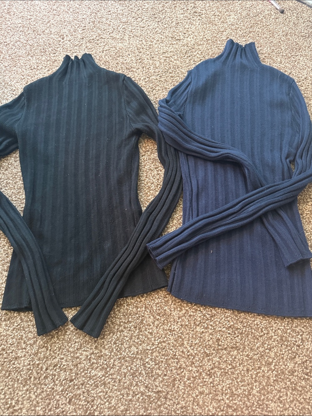 Abercrombie & Fitch Ribbed Cowl Turtleneck Sweaters - Black & Navy